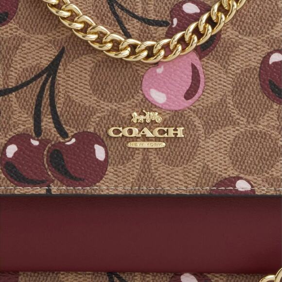 ❤️ Coach Mini Klare Crossbody Bag In Signature Canvas With Cherry Print - Picture 5 of 11